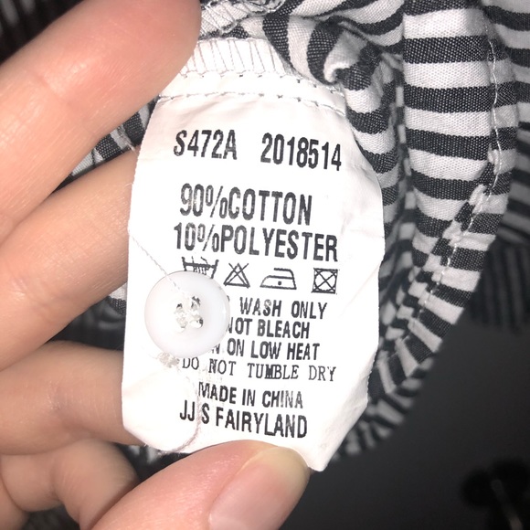 Striped Button Top Bird Embroidery & Ruffles M - Picture 6 of 8